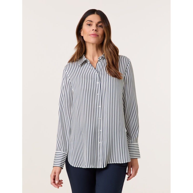Shirt Blouse with a Satin Finish