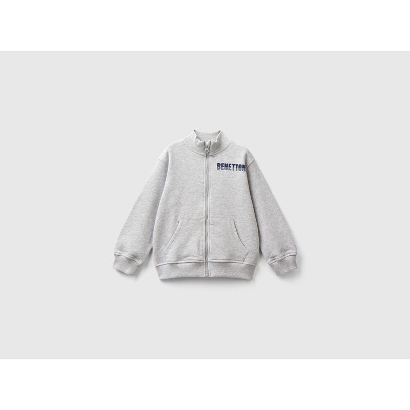 Sweatshirt In Organic Cotton With Zip
