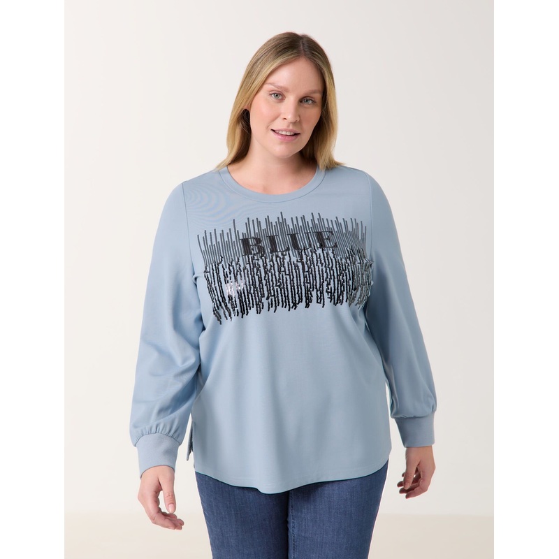 Sweatshirt with a Decorative Lettering Print