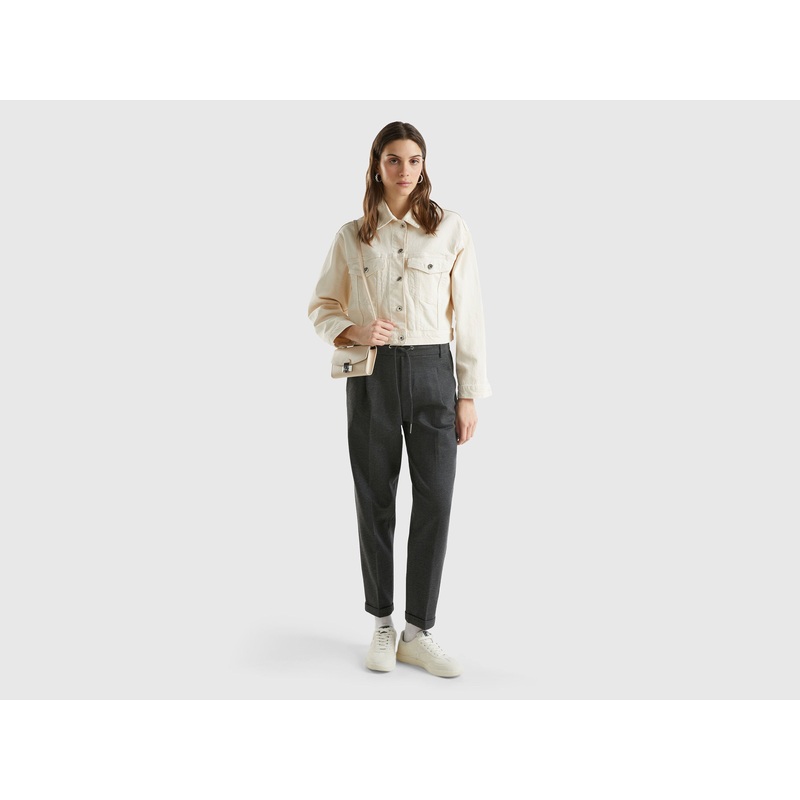 Yarn Dyed Trousers with Drawstring