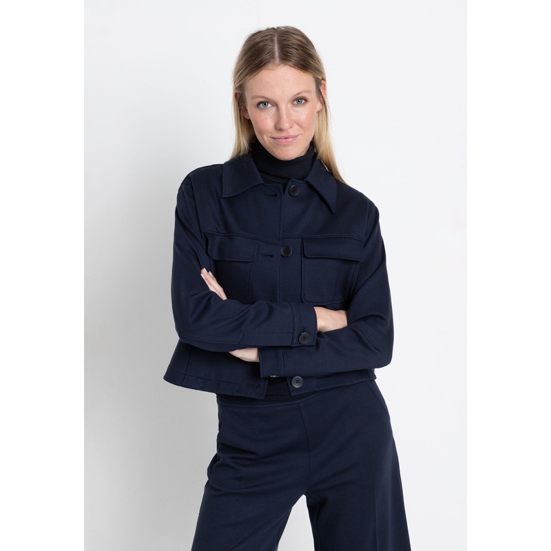 Navy Jersey Jacket