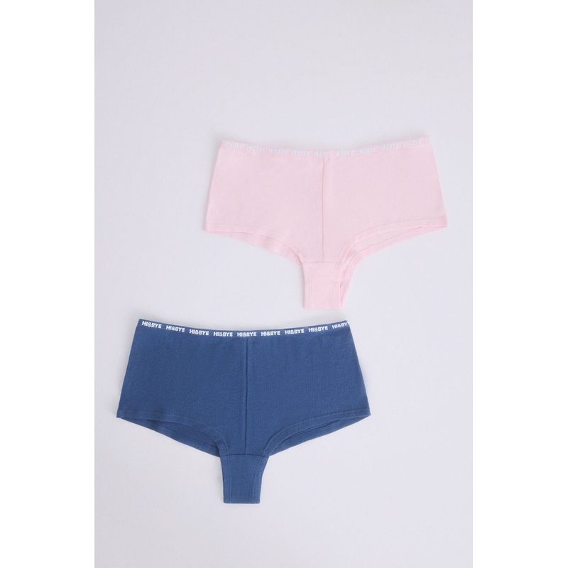 Pack of 2 Boxer Panties in Pink and Blue