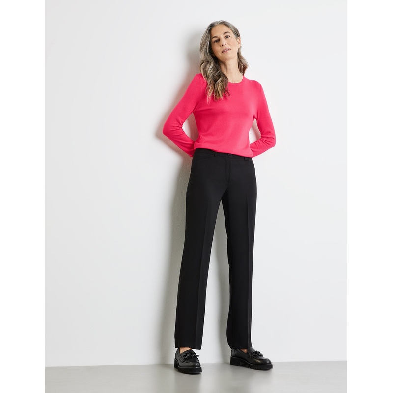 Simple Trousers with Pressed Pleats
