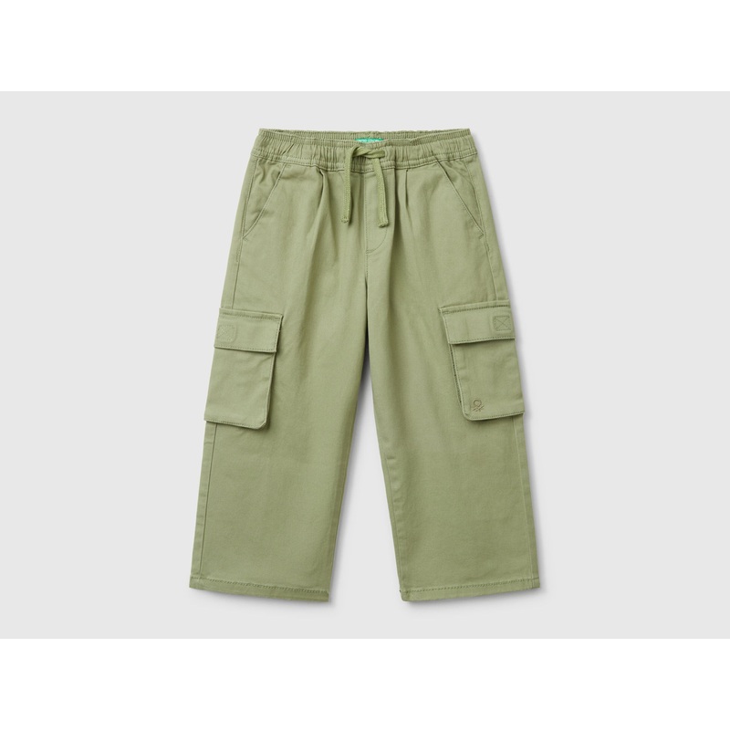 Stretch Cotton Cargo Trousers