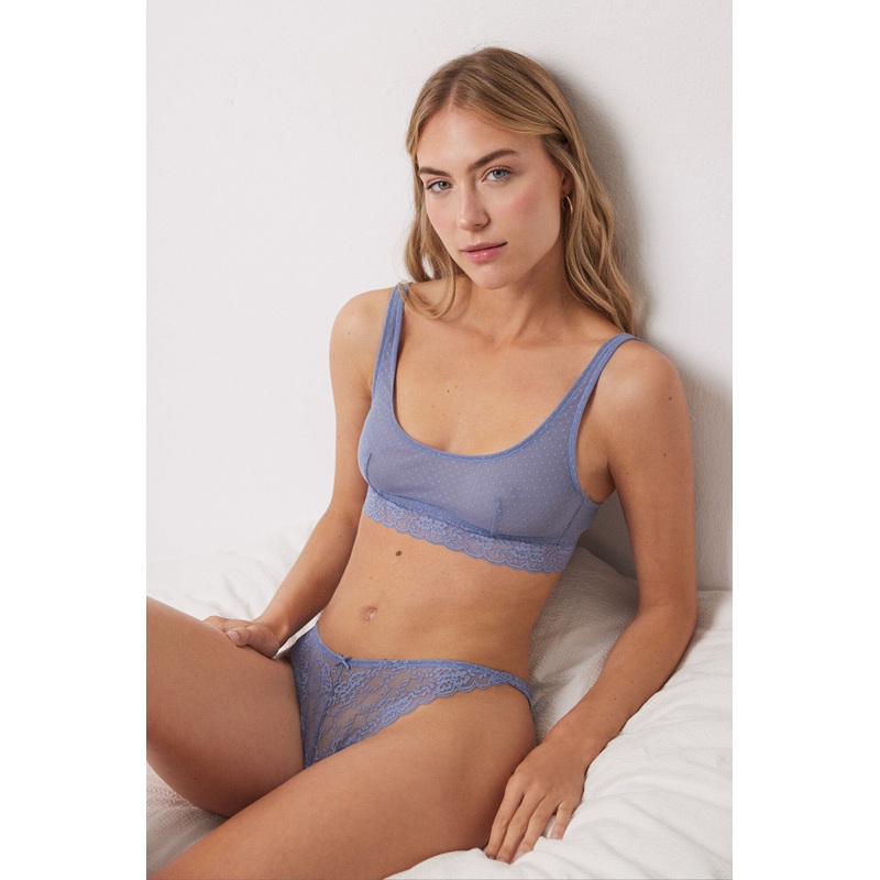 Blue Lace Brazilian Panty