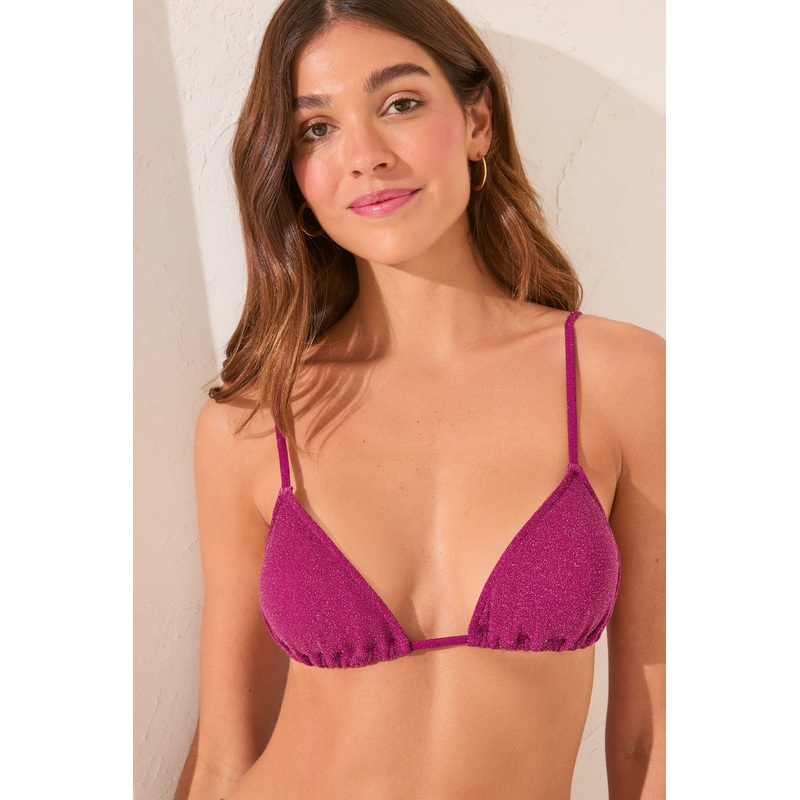 Bright Orange Triangle Bikini Top