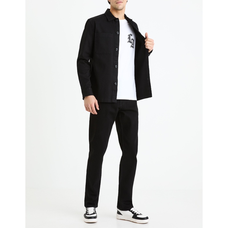 C15 3-Length Straight Stretch Jeans - Black