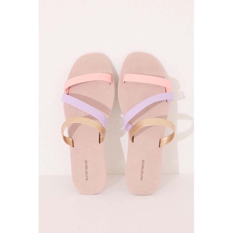 Crossed Strap Slippers
