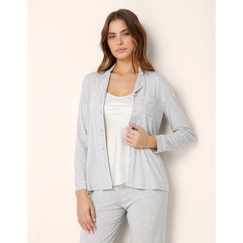 Daily Shirt Cut Long Sleeve Sweater with Tencel  Modal