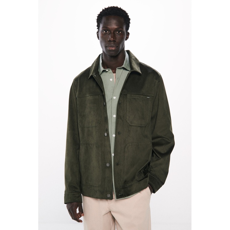 Faux Leather Overshirt