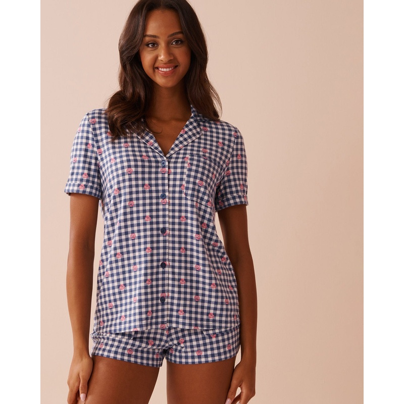 Gingham Print Button-Down