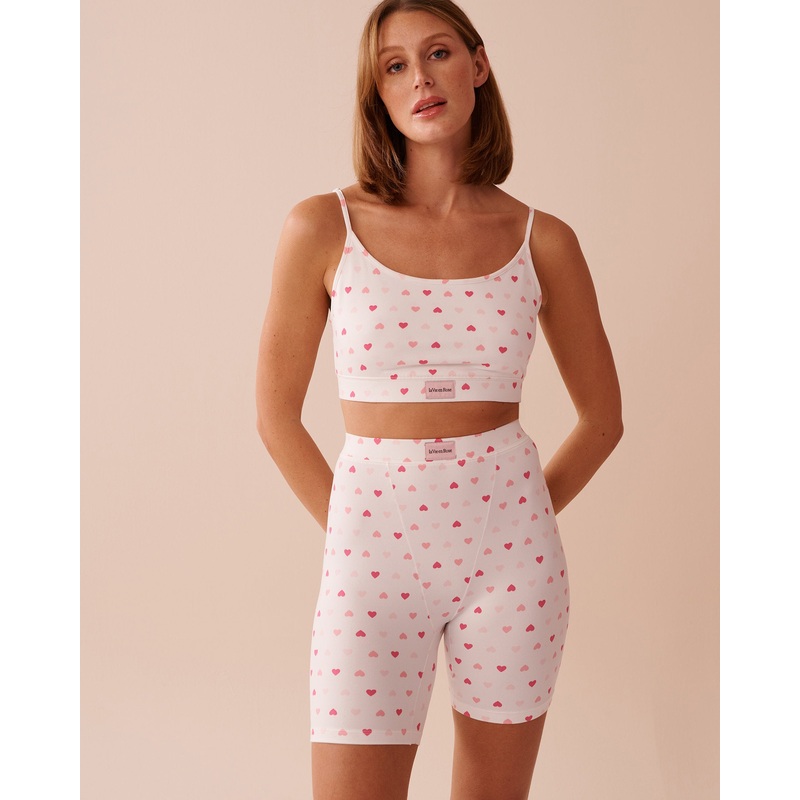 Heart Print Super Soft Crop Cami