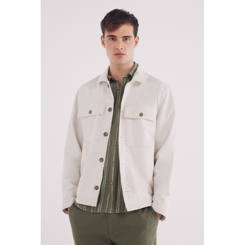 Linen-Cotton Overshirt