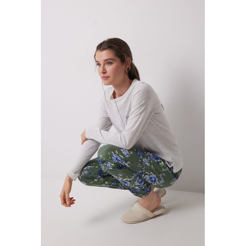 Long 100% Cotton Floral Print Pyjamas