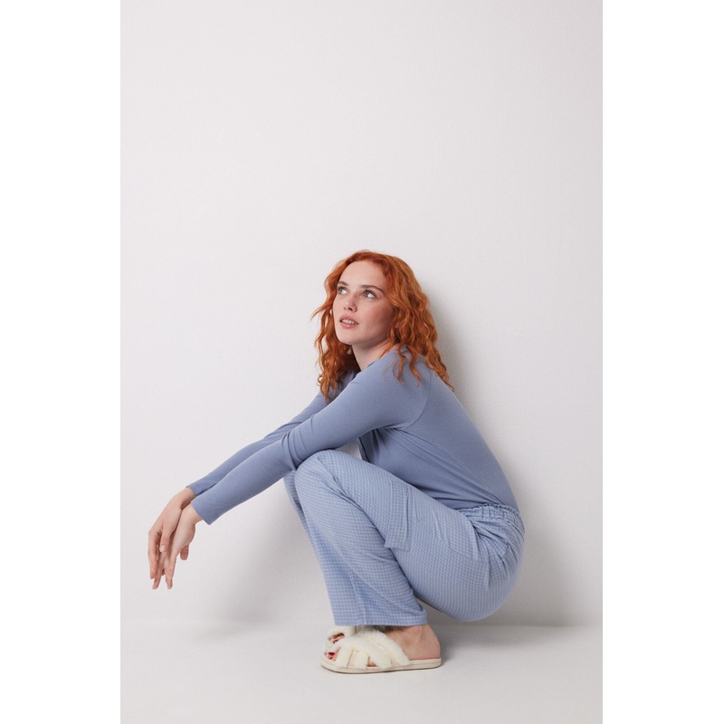 Long Cargo Trouser with Checkered Print