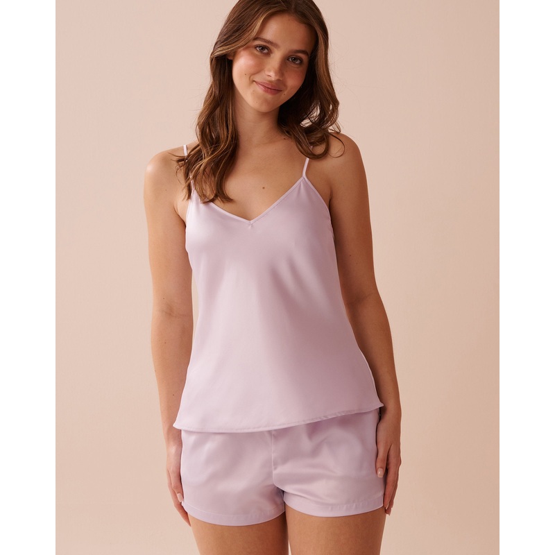 Luxury Edition Lavender Garden Print Satin Cami