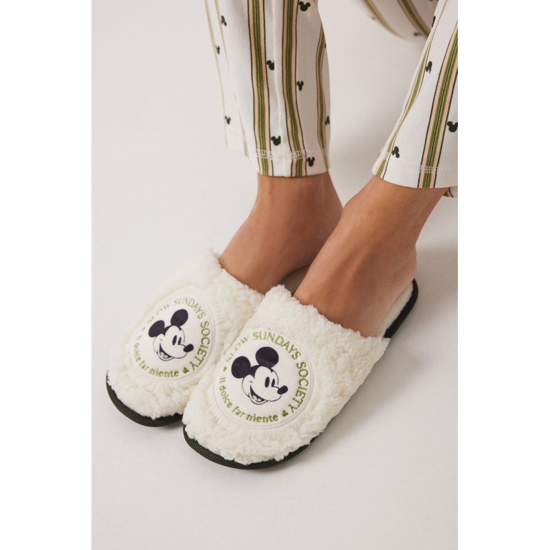 Mickey Mouse Fur House Slippers
