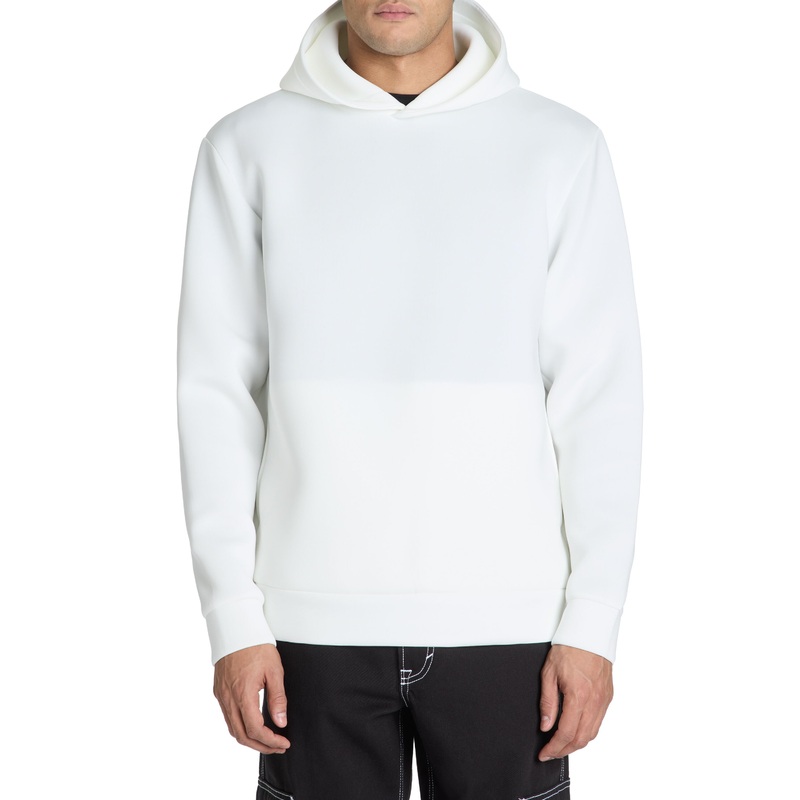 Oversized Stretch Hooded Sweatshirt - White