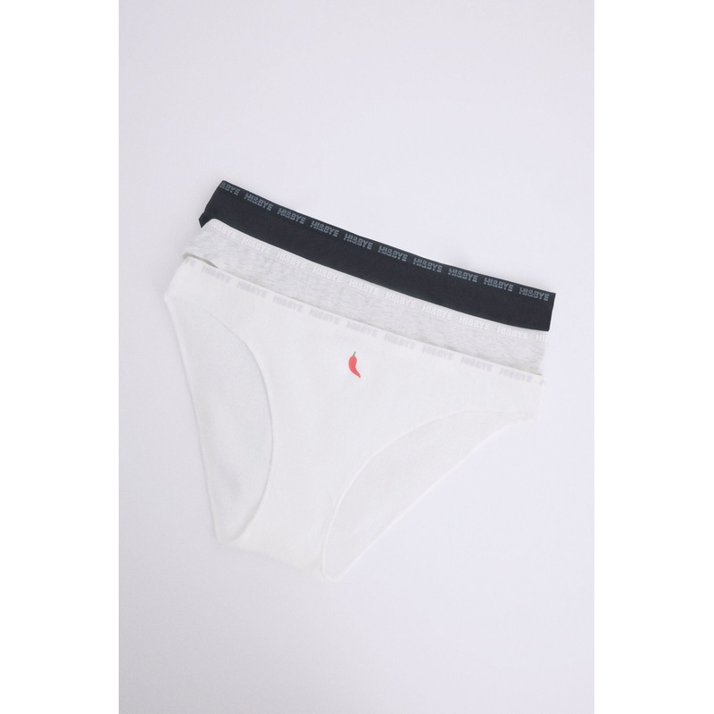 Pack of 3 Classic Panties in Black, White, Grey