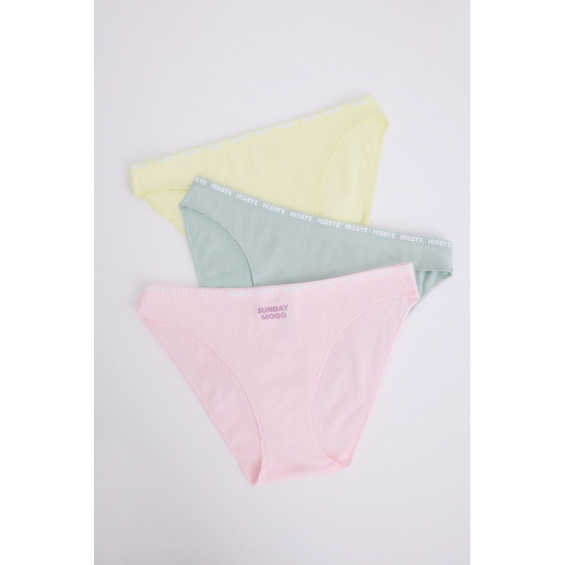 Pack of 3 Classic Panties in Yellow, Pink, Green