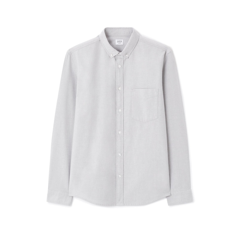 Regular Oxford Shirt 100% Cotton - Gray