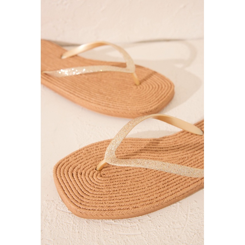 Square Toe Esparto Flip Flops