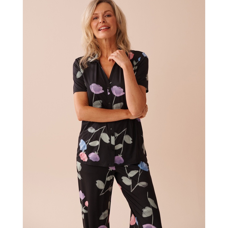 Tulip Print Button-Down Shirt