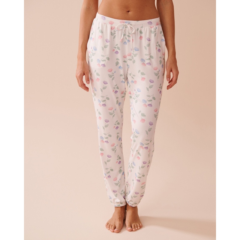 Tulip Print Super Soft Jogger Pajama Pants