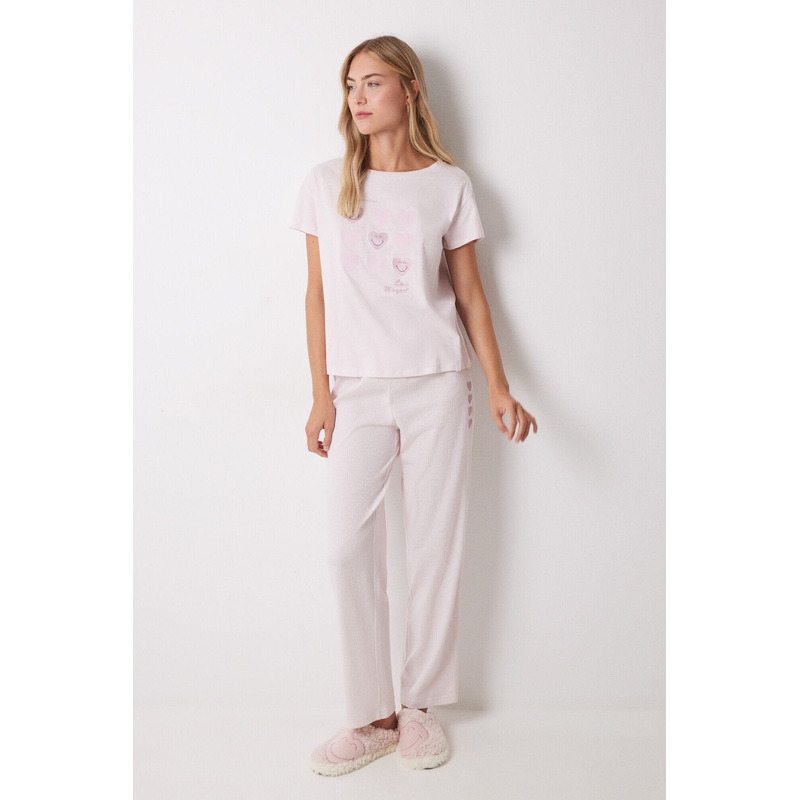 100% Cotton Pink Heart Pajamas
