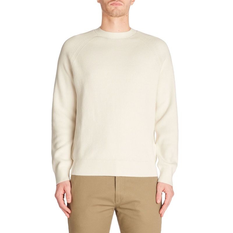100% Cotton Round Neck Sweater - Beige