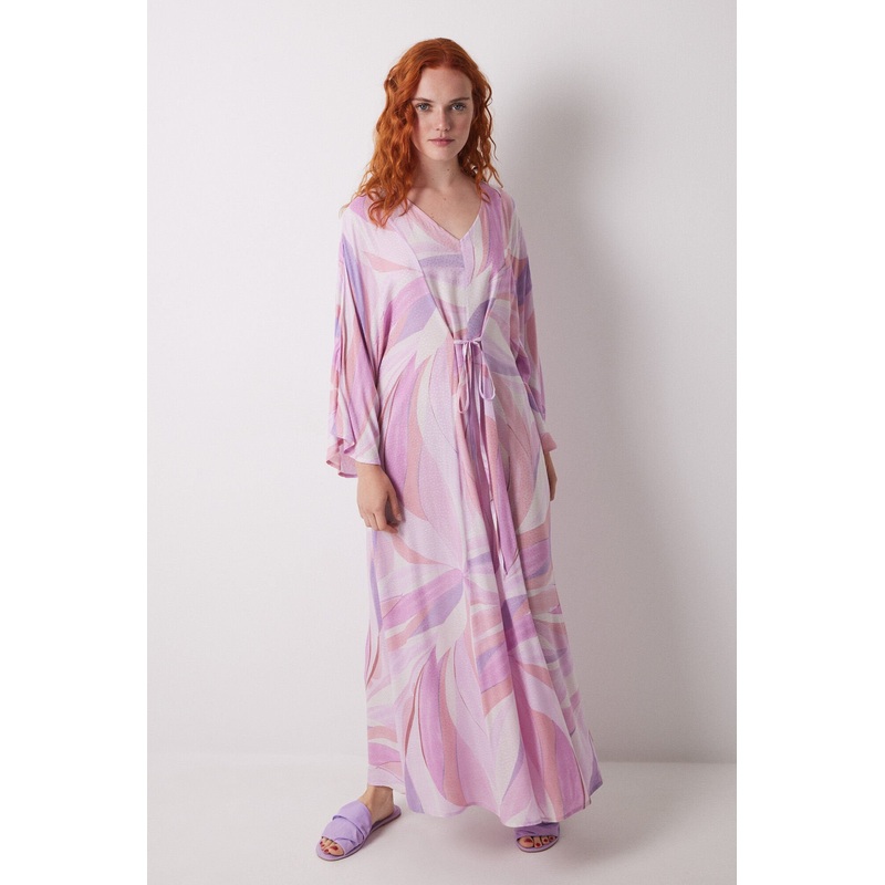 Geometric Allover Viscose Midi Dress