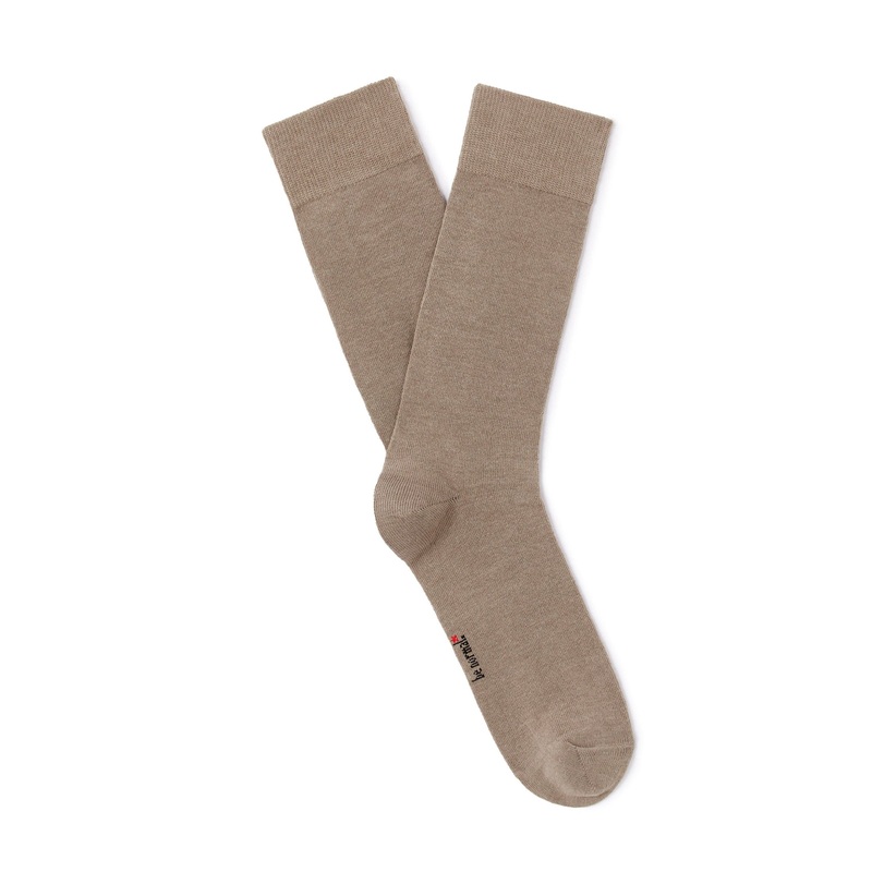 High Sports Socks in Stretch Cotton - Taupe