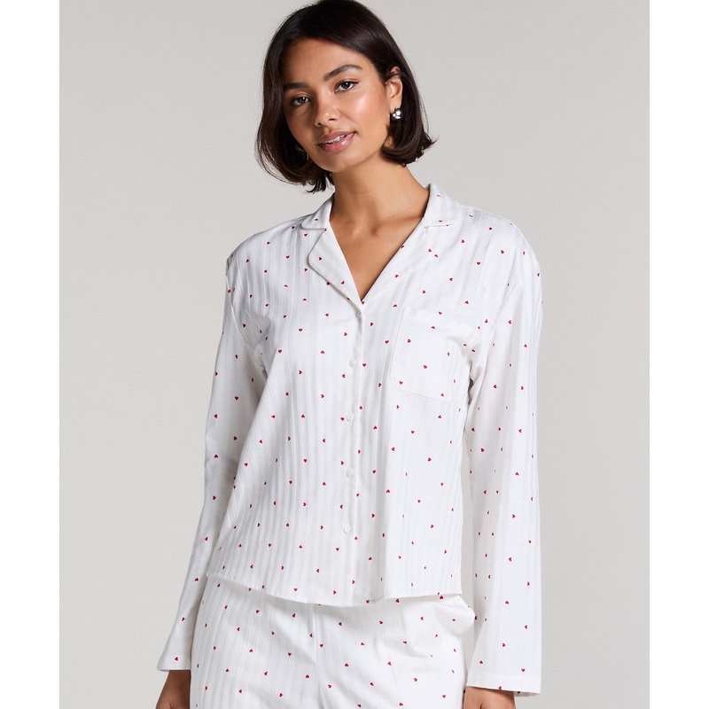 Jacquard Hearts Jacket Longsleeve - White