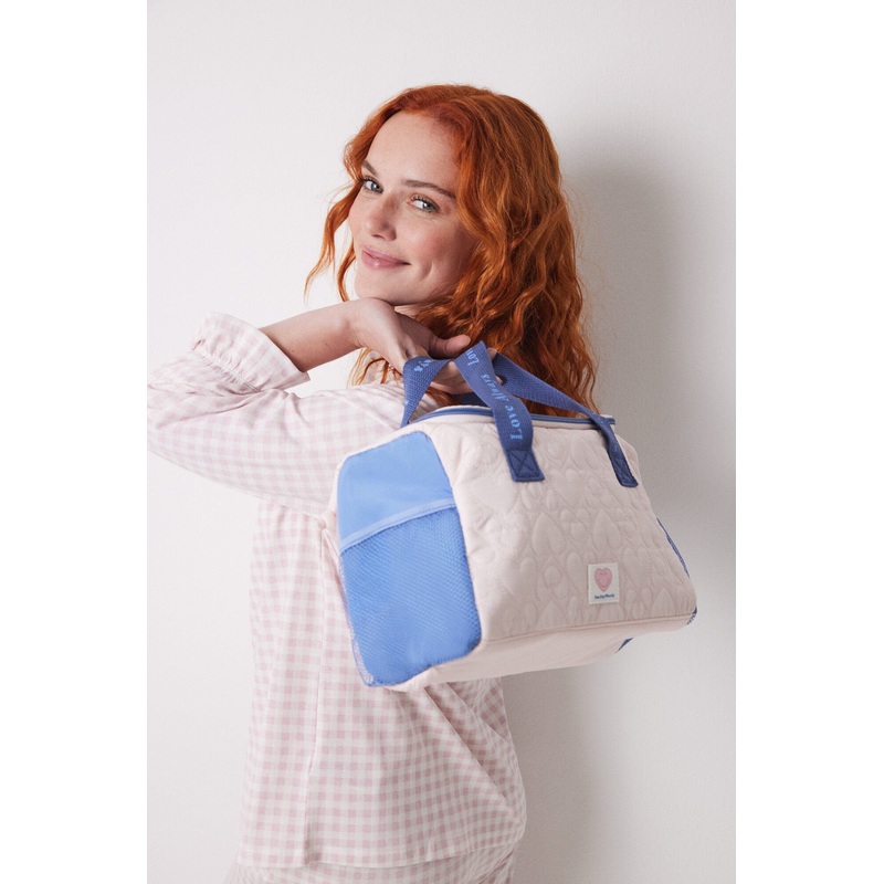 Large Padded Toiletry Bag with Smiley Hearts