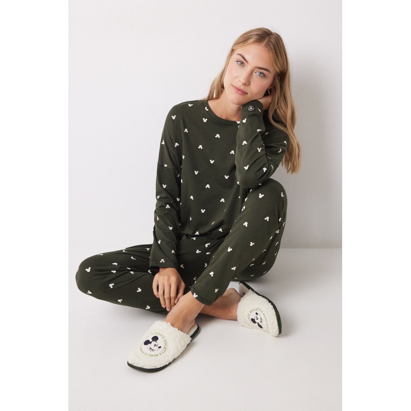 Long Cotton Pajamas with Mickey Mouse Logo