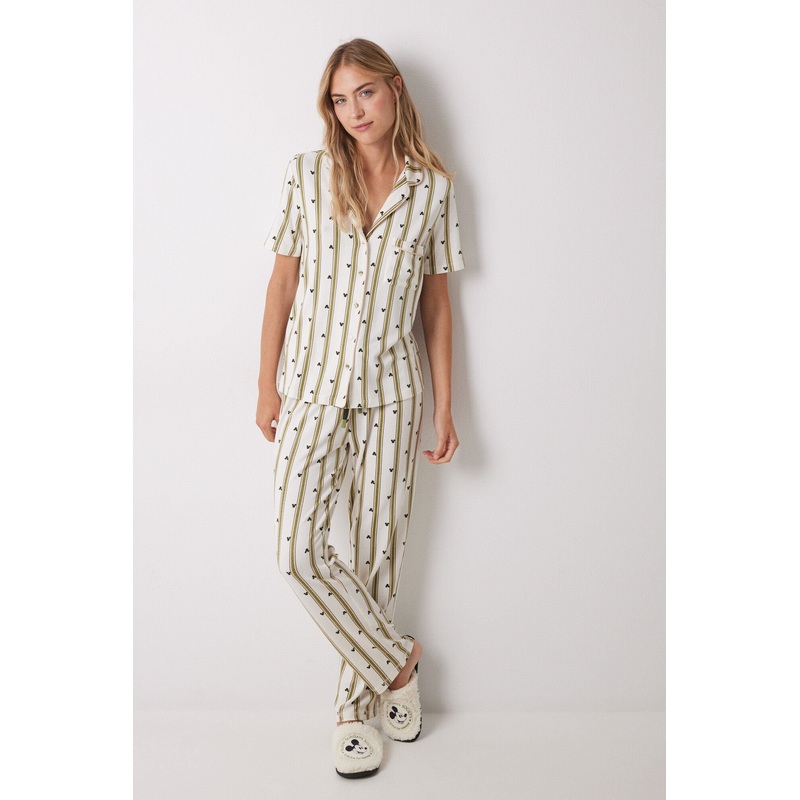 Mickey Mouse Striped Shirt Pajamas