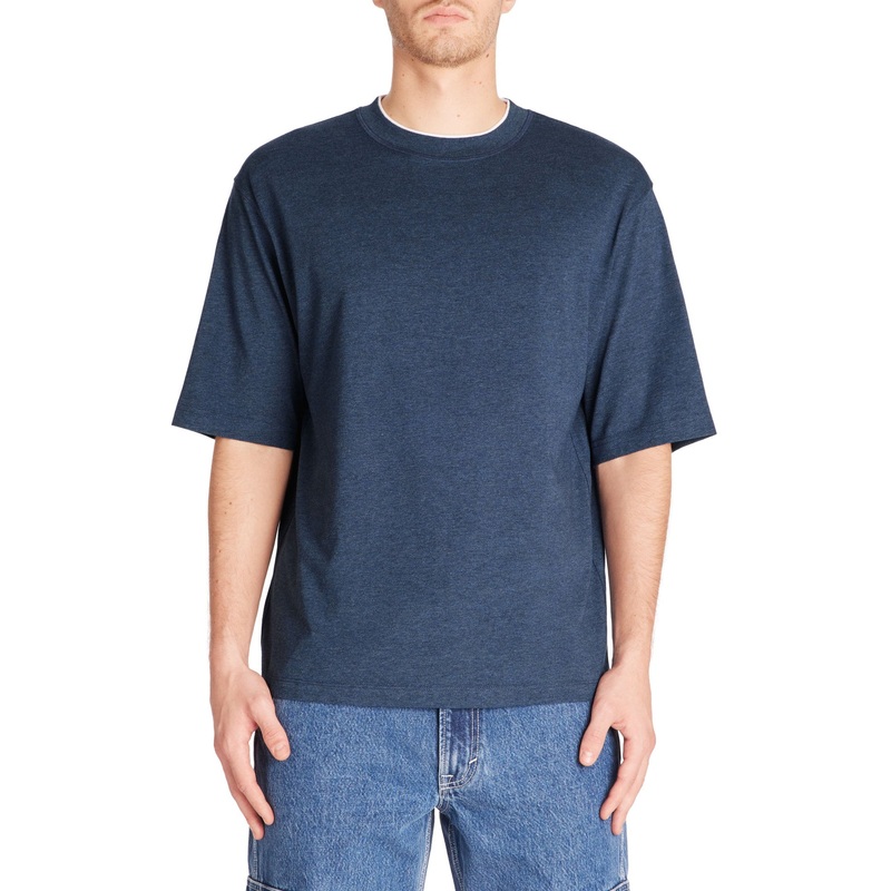 Oversized Round Neck T-Shirt 100% Cotton - Navy