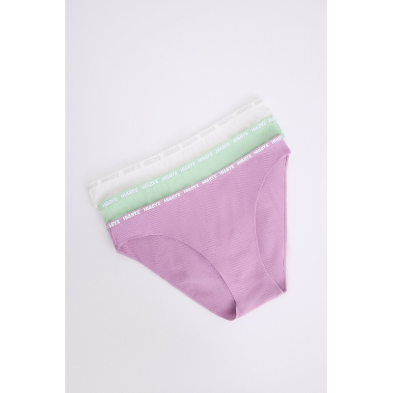 Pack of 3 Classic Panties in White, Lilac, Green