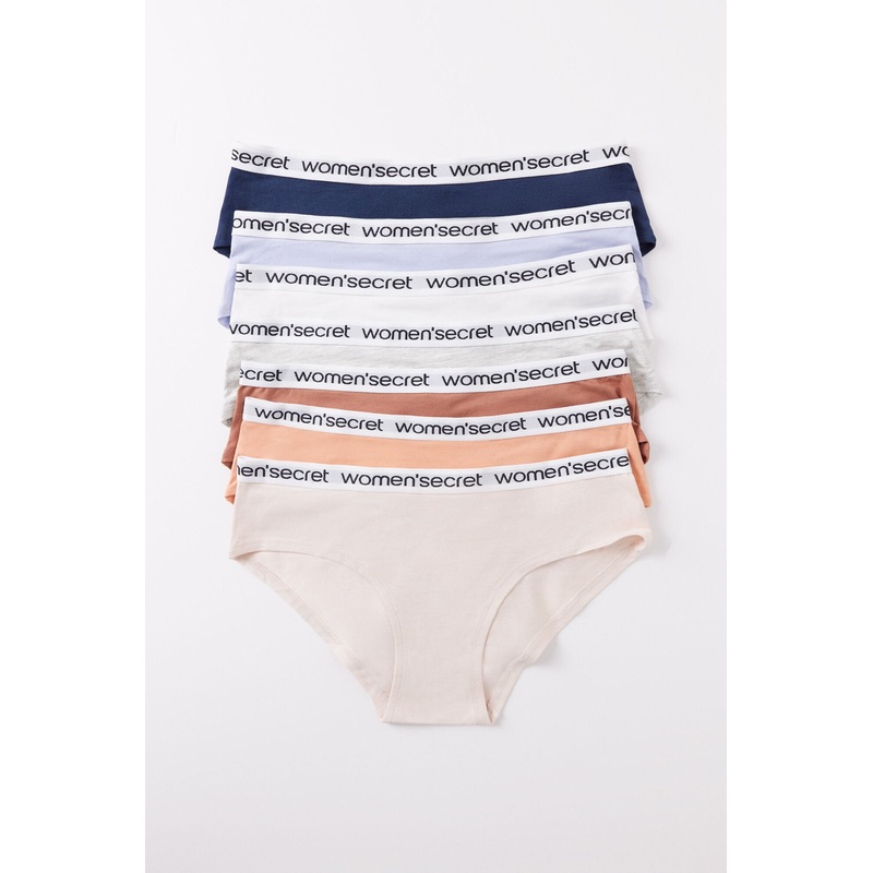 Pack of 7 Wide Cotton Panties with Logo