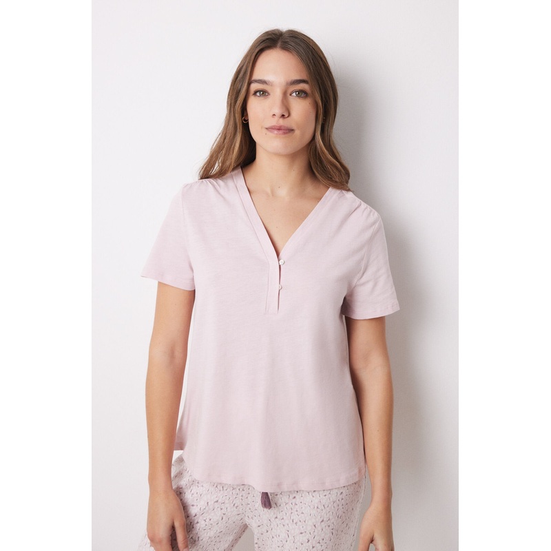 Pink 100% Cotton Short-Sleeved T-Shirt