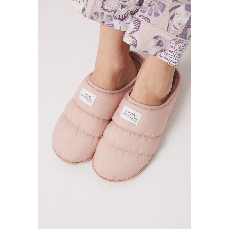 Pink Padded Nylon House Slippers