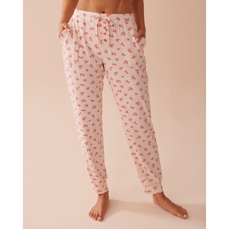 Rose Print Super Soft Jogger Pajama Pants