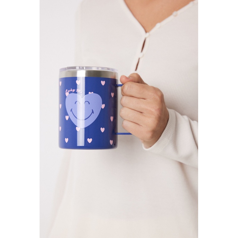 Smiley Print Thermo Mug