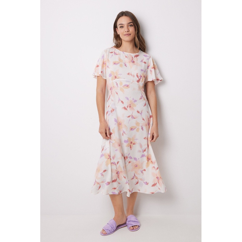 Viscose Allover Floral Midi Dress