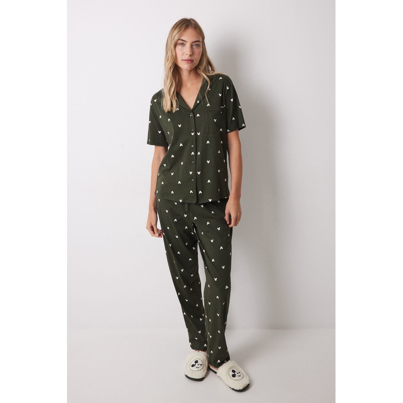 Cotton Shirt Pajamas with Mickey Mouse Logo