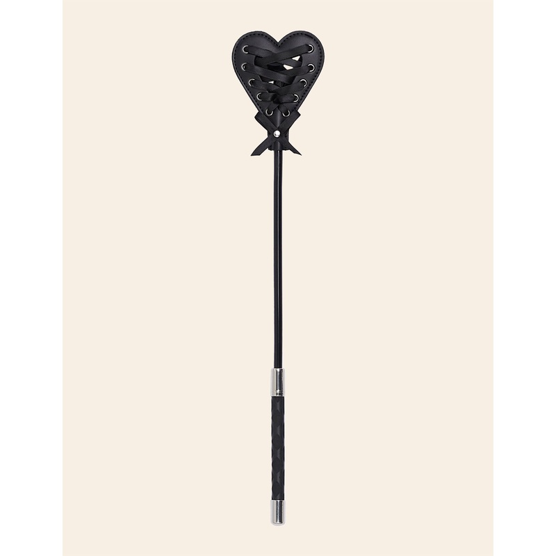 Heart-Shaped Faux-Leather Whip Priv - Black Cross