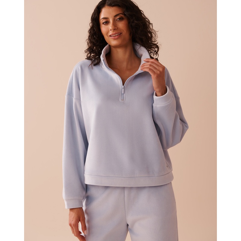 Heavy Ribbed Half-Zip Sweatshirt