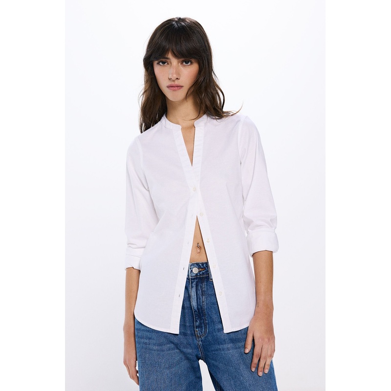 Mandarin Collar Oxford Shirt
