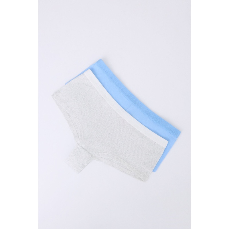Pack of 2 Boxer Panties in Blue and Grey