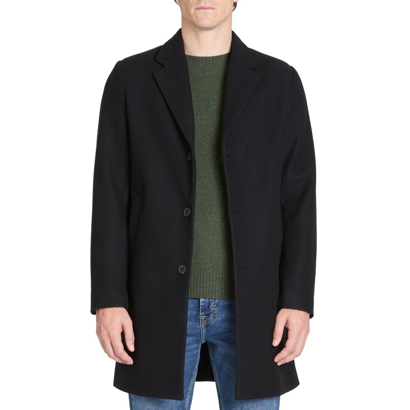 Unlined Long Coat - Black